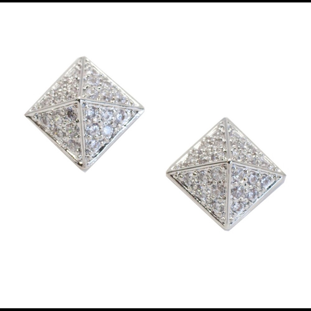 Pave Crystal Pyramid Studs